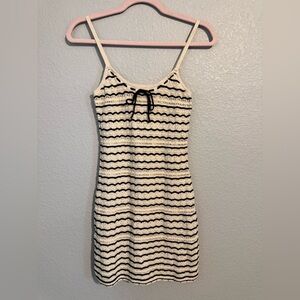Hollister Black and Cream Crochet Mini Dress. Size Small. Such a darling dress.
